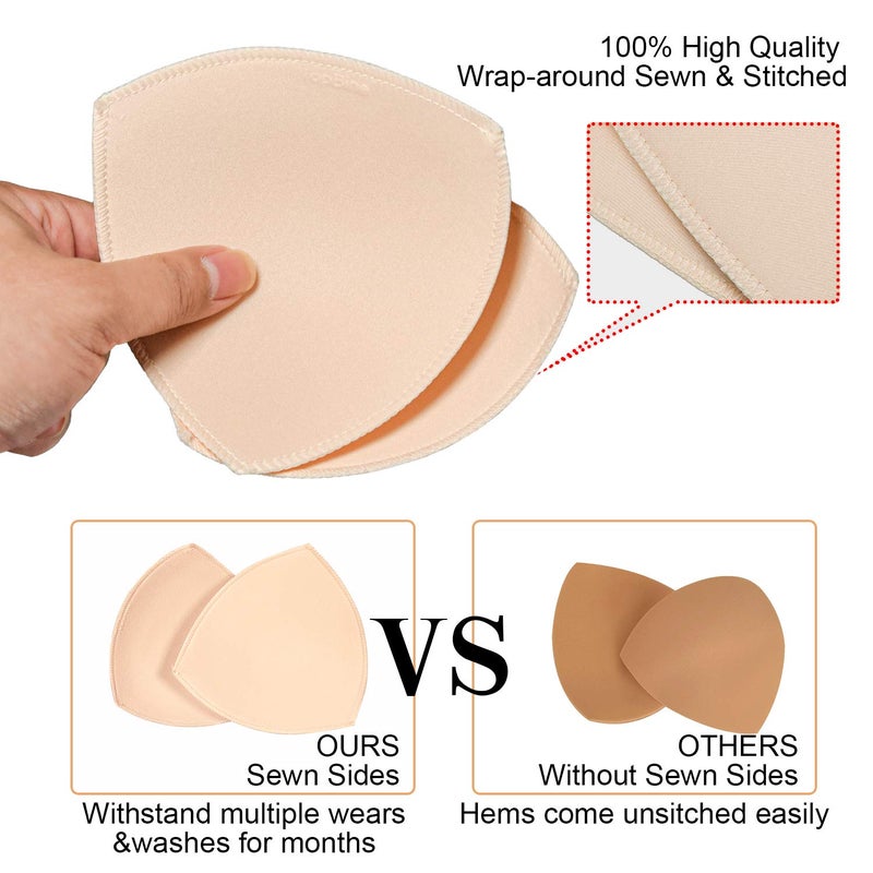 TopBine Bra Pads Inserts (2 Pairs D/E Beige, D/E) - Image 5